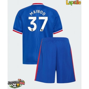 Manchester United Kobbie Mainoo #37 Vieraspaita Lapsille 2026-27 Lyhythihainen (+ shortsit)